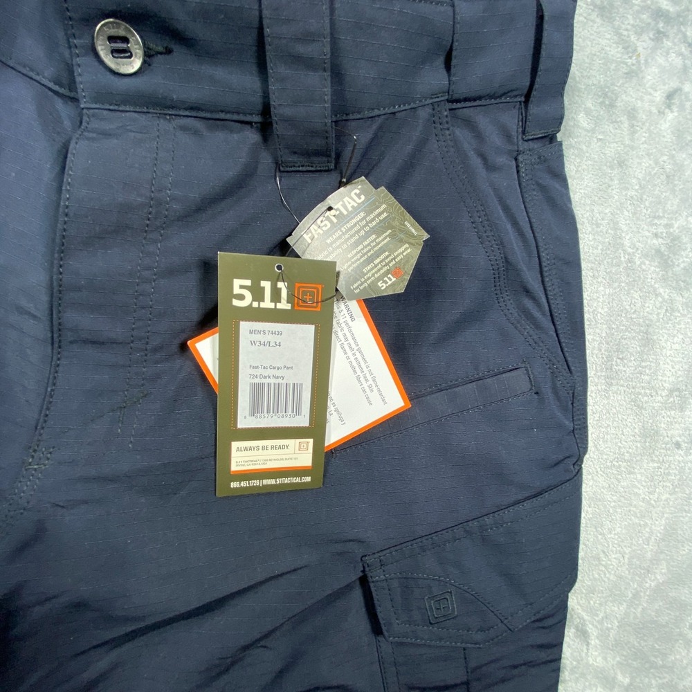 5.11 Pants Men Cargo TacLite EMS 34x34 Relaxed Fit Ripstop Utility Navy Blue NWT - Picture 4 of 6